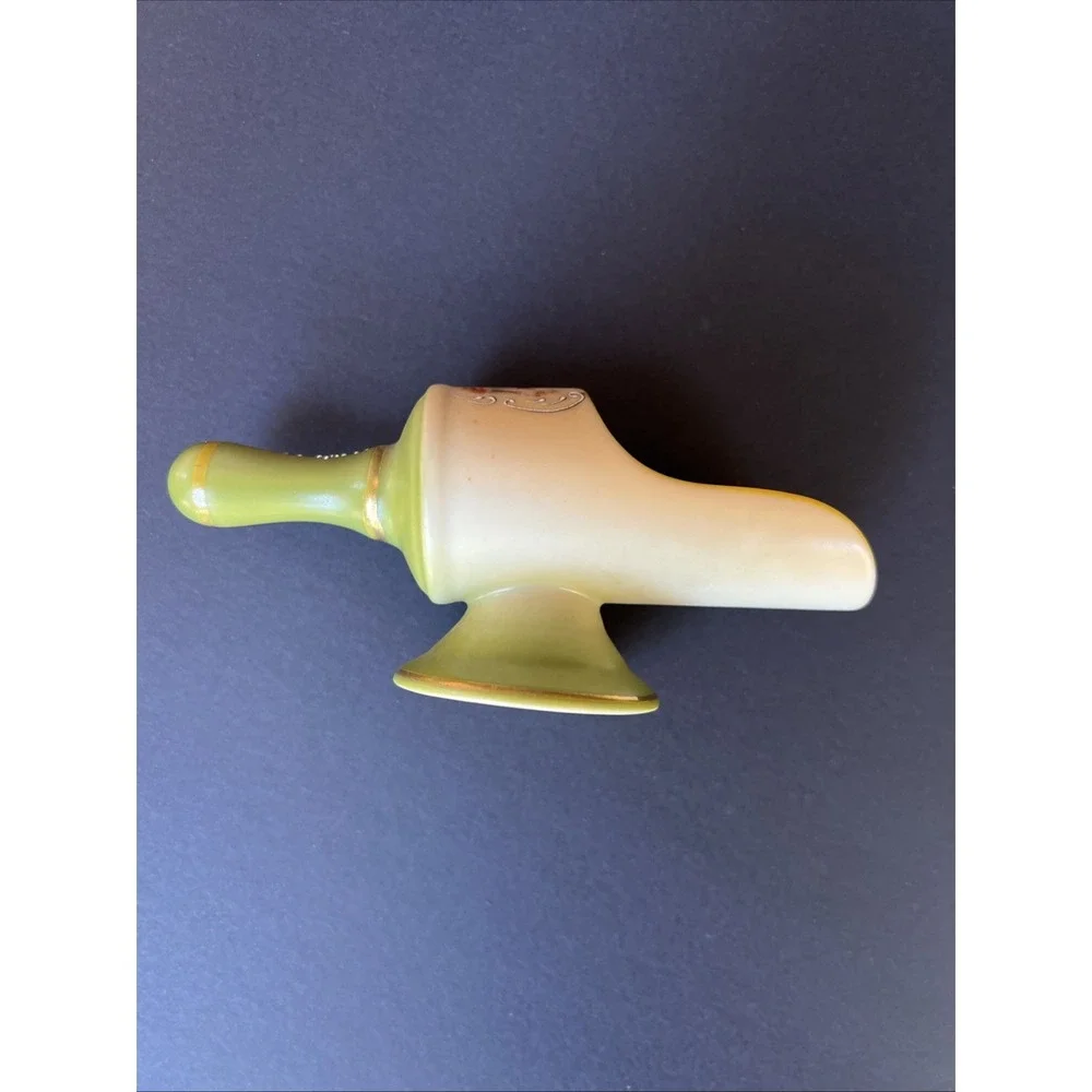 VTG S.G.K. Japan Hand Painted Footed Porcelain Spice Scoop Victorian Scene 5